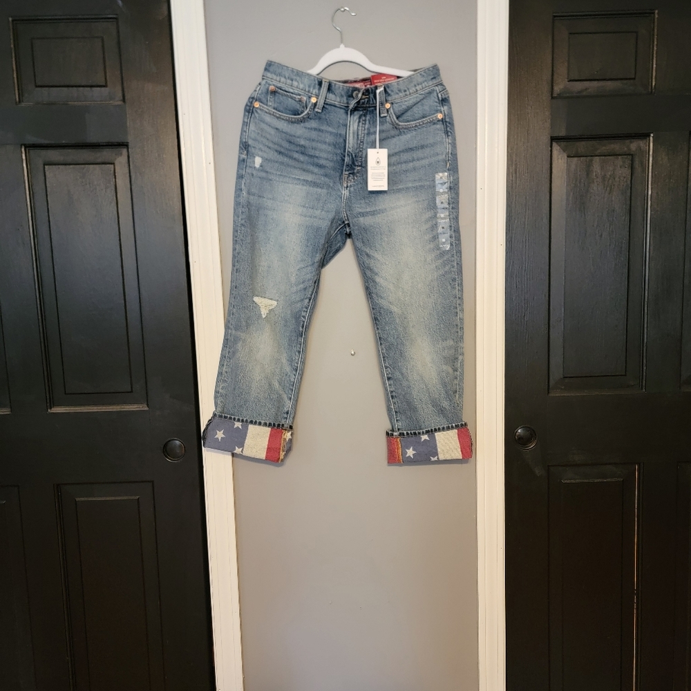 Lucky Brand High Rise Zoe American Flag 10/30 NWT